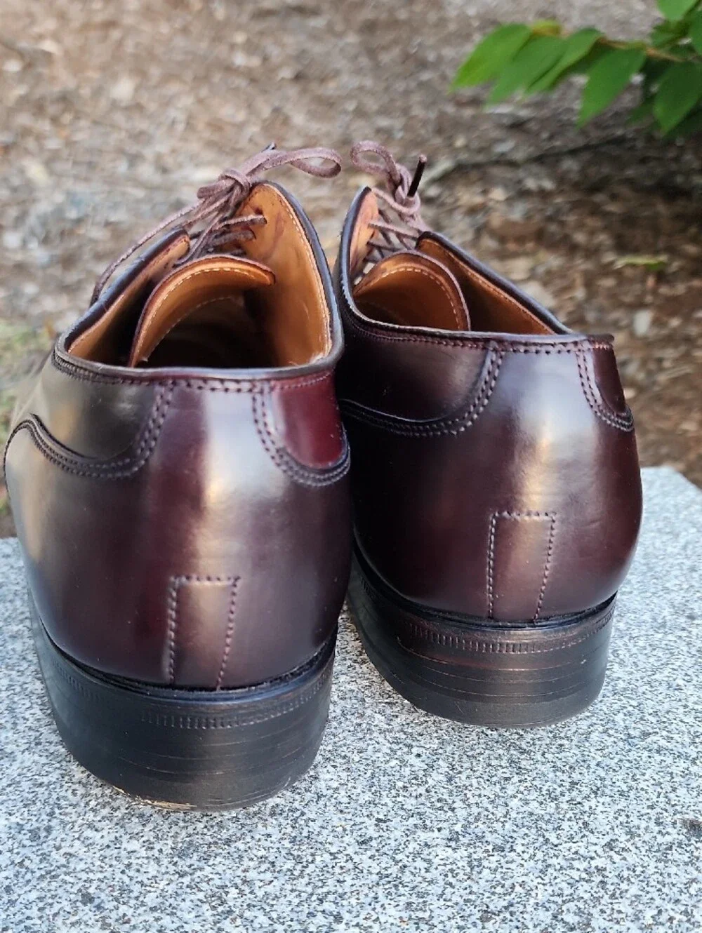Alden 2160 Straight Tip Blucher Shoes In Color # 8, Shell Cordovan Size 7.5 C/E